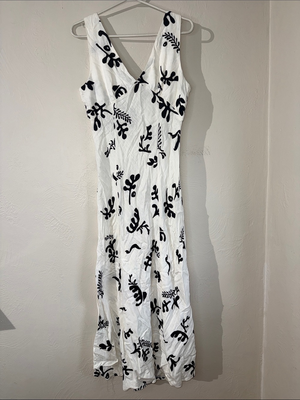 Paper Heart Black White Abstract Botanical Print Dress Size L